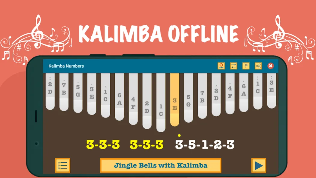 Kalimba App With Songs Numbers (Калимба приложение с песнями и цифрами) [МОД: Меню, Бесконечные монеты и Открытые уровни] Screenshot 2
