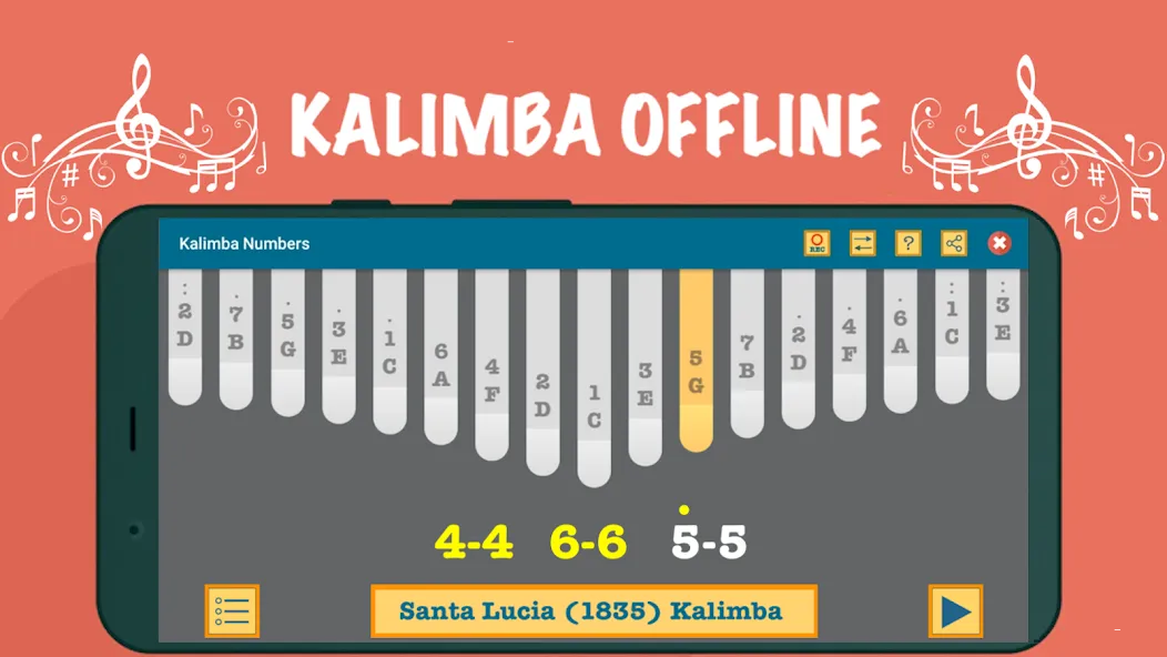 Kalimba App With Songs Numbers (Калимба приложение с песнями и цифрами) [МОД: Меню, Бесконечные монеты и Открытые уровни] Screenshot 4