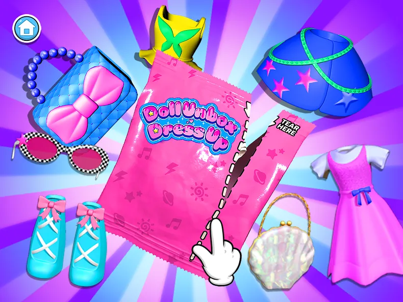 Doll Unbox! Fun Unboxing Games [МОД: Меню, Бесконечные монеты и Открытые уровни] Screenshot 1
