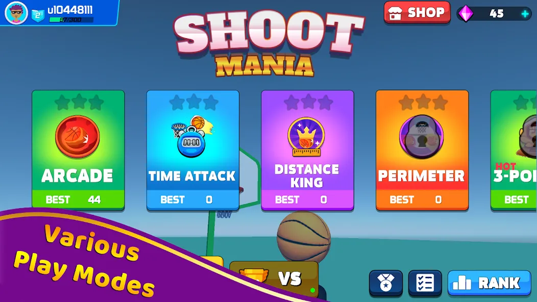 Shoot Challenge Basketball (Шут Челлендж Баскетбол) [МОД: Меню, Бесконечные монеты и Открытые уровни] Screenshot 2