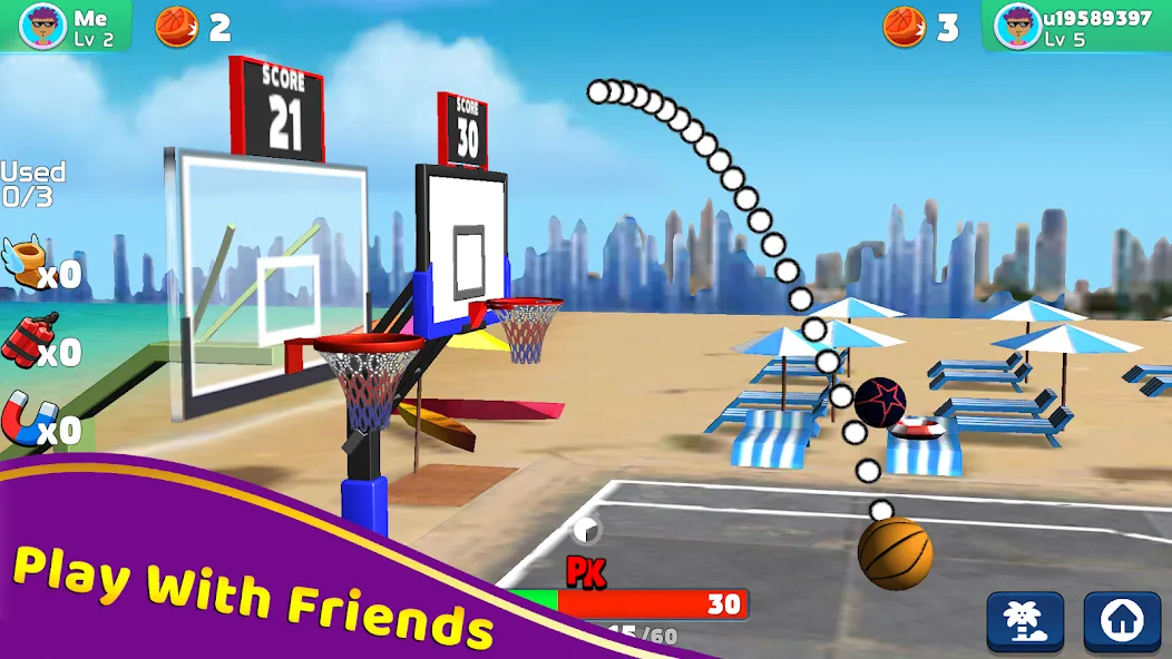 Shoot Challenge Basketball (Шут Челлендж Баскетбол) [МОД: Меню, Бесконечные монеты и Открытые уровни] Screenshot 5