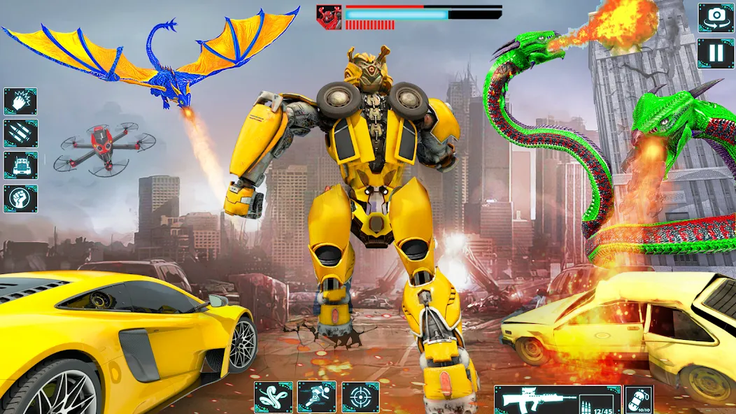 Snake Car Robot Transformation (Снейк Кар Робот Трансформейшн) [МОД: Бесконечные деньги, Монеты и Мега MOD] Screenshot 2