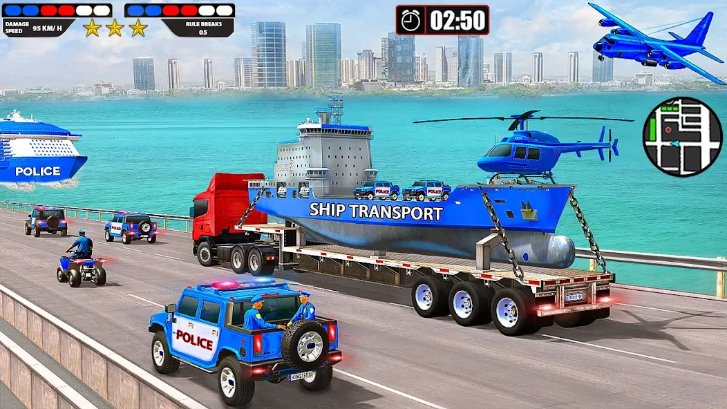 Police Car Driving: Car Games (ЮС Полис Кар Транспорт Трак) [МОД: Все открыто, Дополнительные деньги и Меню MOD] Screenshot 5