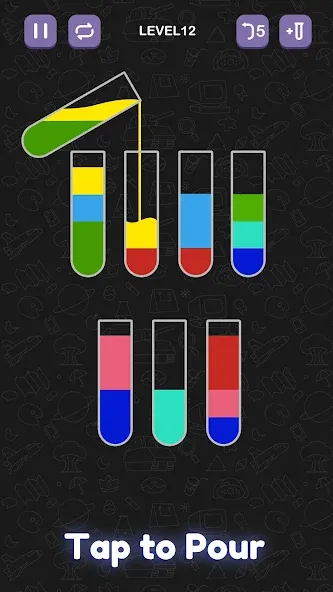 Water Sort Puzzle - Sort Color [МОД: Все открыто, Дополнительные деньги и Меню MOD] Screenshot 1