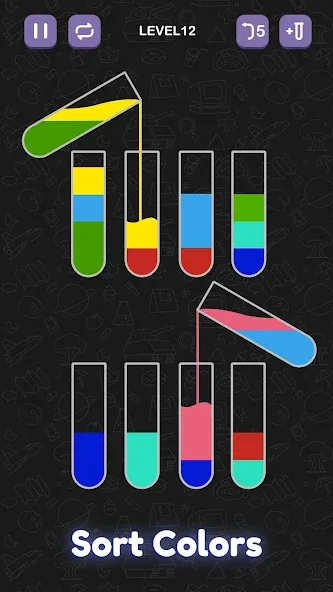 Water Sort Puzzle - Sort Color [МОД: Все открыто, Дополнительные деньги и Меню MOD] Screenshot 3