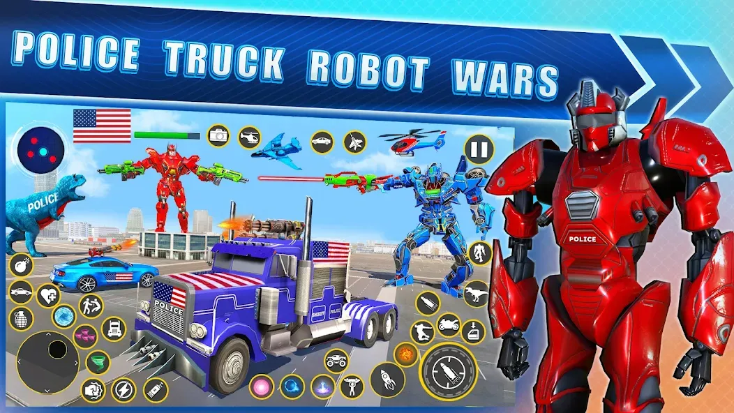 Download Police Truck Robot Car Game 3D [MOD Menu] latest version 1.4.8 for Android