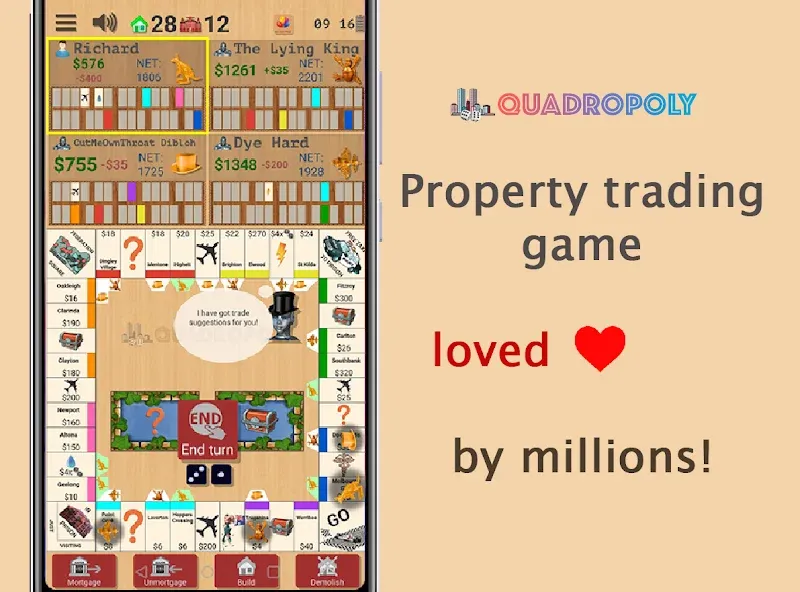 Download Quadropoly - Classic Business [MOD Unlocked] latest version 0.4.8 for Android
