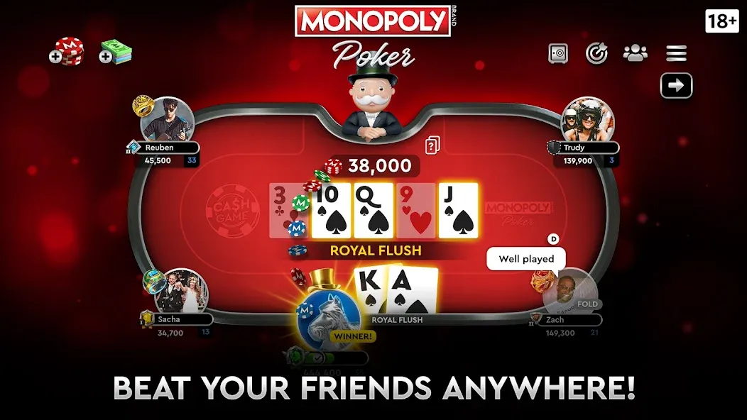 Download MONOPOLY Poker - Texas Holdem [MOD MegaMod] latest version 0.8.1 for Android