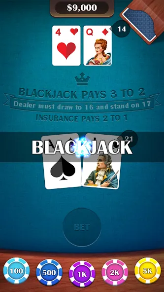 Download Blackjack 21: casino card game [MOD MegaMod] latest version 0.6.1 for Android