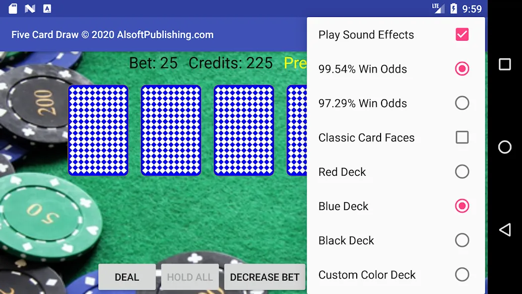 Download Five Card Draw Poker [MOD Unlimited money] latest version 2.6.6 for Android