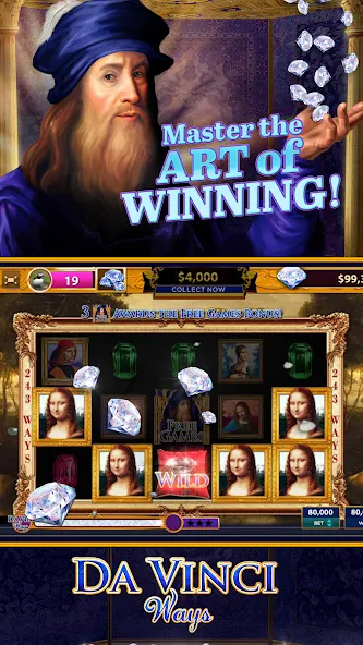 Download Da Vinci Diamonds Casino – Bes [MOD Unlimited money] latest version 0.7.5 for Android
