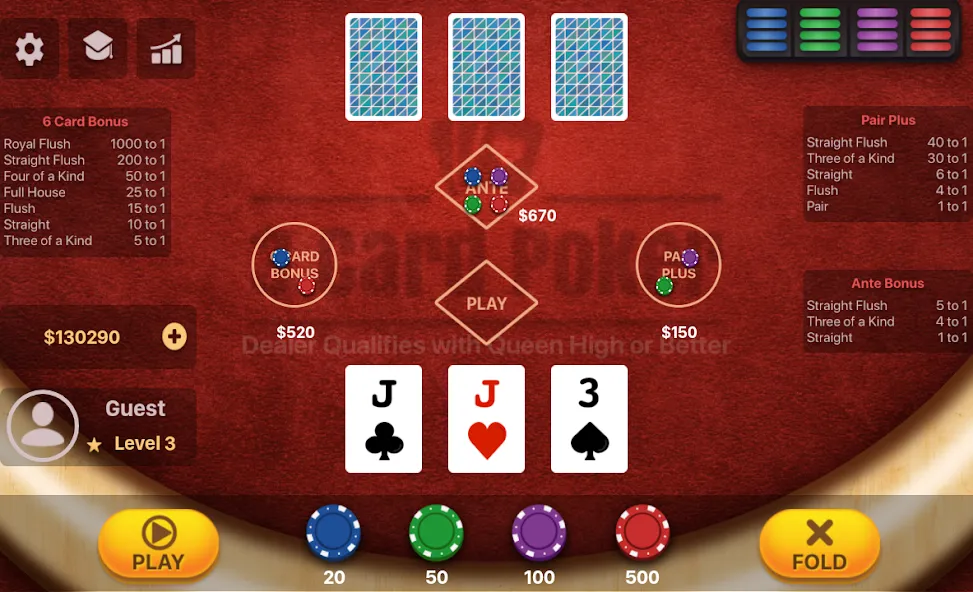 Download Three Card Poker [MOD MegaMod] latest version 1.6.4 for Android