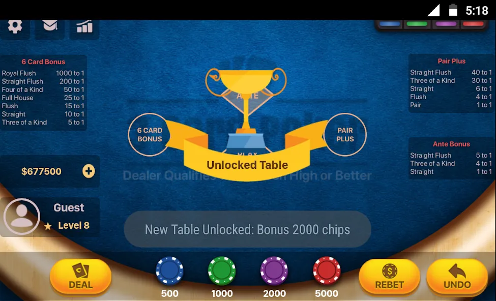 Download Three Card Poker [MOD MegaMod] latest version 1.6.4 for Android