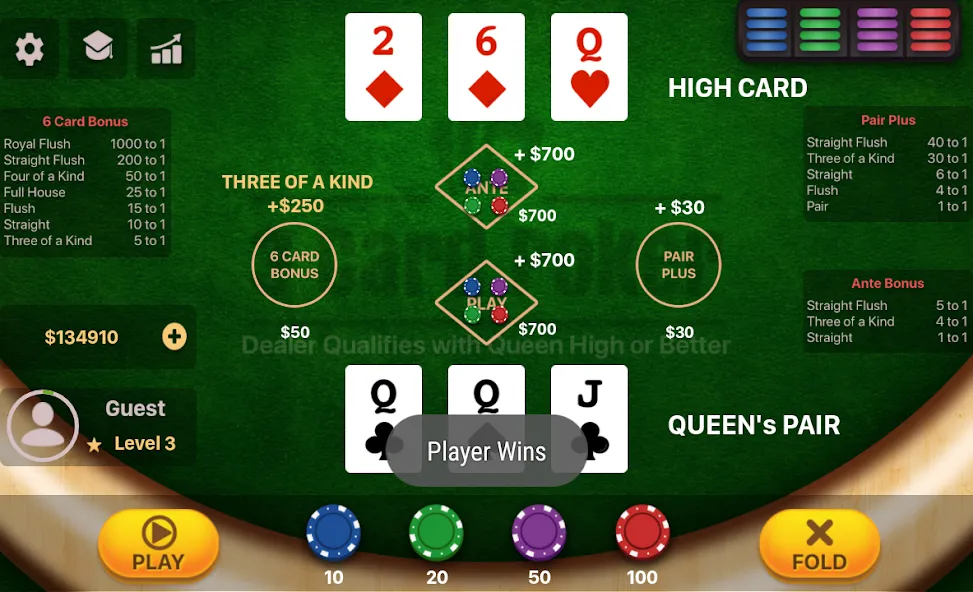 Download Three Card Poker [MOD MegaMod] latest version 1.6.4 for Android