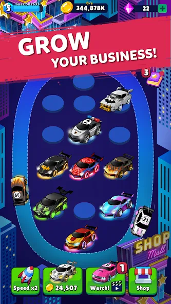 Download Merge Neon Car: Idle Car Merge [MOD Unlocked] latest version 0.9.5 for Android