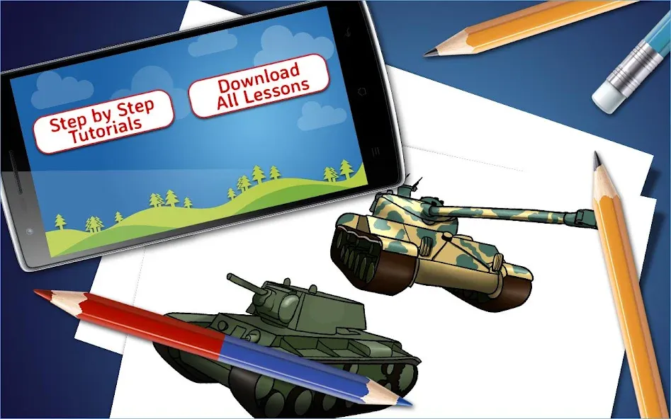 Download How to Draw Tanks Step by Step [MOD MegaMod] latest version 1.7.7 for Android