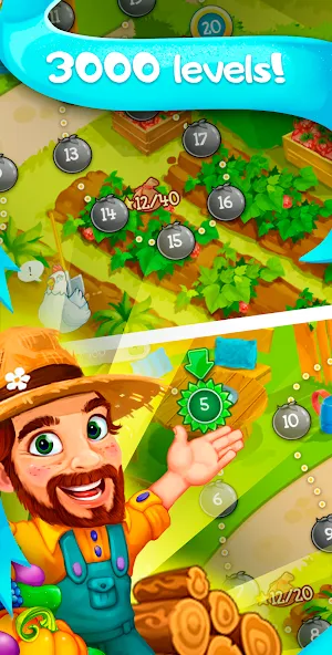 Download Funny Farm match 3 Puzzle game [MOD Unlimited money] latest version 0.3.7 for Android