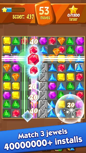 Download Jewels Classic - Crush Jewels [MOD Unlocked] latest version 0.4.1 for Android