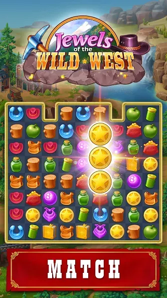 Download Jewels of the Wild West・Match3 [MOD Menu] latest version 2.7.8 for Android