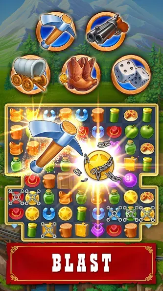 Download Jewels of the Wild West・Match3 [MOD Menu] latest version 2.7.8 for Android
