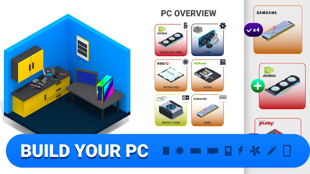Download PC Creator: Building Simulator [MOD MegaMod] latest version 1.2.8 for Android