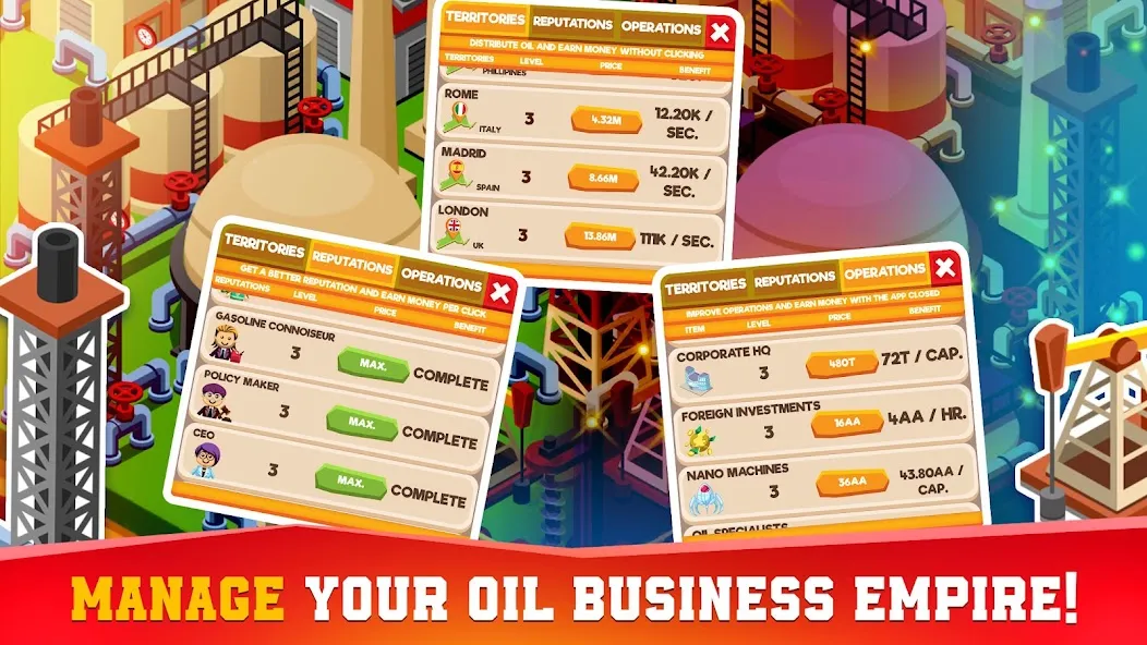 Download Oil Tycoon idle tap miner game [MOD Menu] latest version 2.4.6 for Android