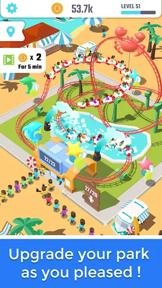 Download Idle Roller Coaster [MOD Unlimited coins] latest version 0.7.8 for Android