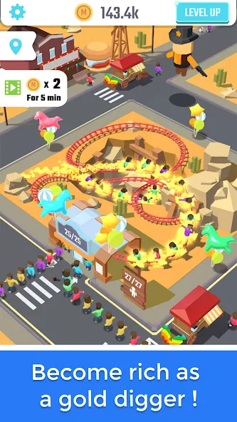 Download Idle Roller Coaster [MOD Unlimited coins] latest version 0.7.8 for Android